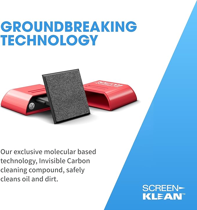 CarbonKlean ScreenKlean Tablet Screen Cleaner - Compatible with iPad, Android & Amazon Tablet - with Carbon Microfiber Tech-Injected Pink-1 Count (Pack of 1)