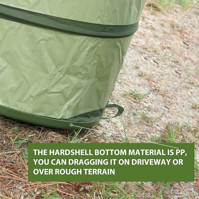 YUDI & GARDEN 45 Gallon Hard Bottom Collapsible Garden Bag, Collapsible Trash Can for Collecting Weeds or Leaf or Party and Yard Waste