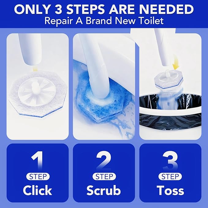 55 Pcs Toilet Wand Refills for Clorox, Upgrade Disposable Replacement Heads, Compatible with Clorox Toilet Wand for Bathroom Multi-Surface Cleaning