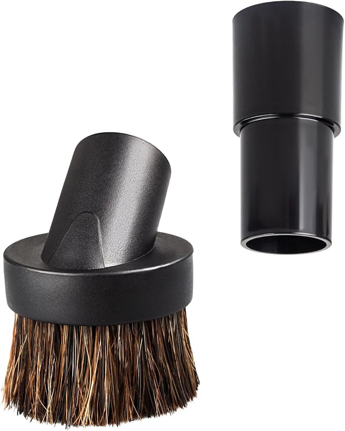 Vacuum Brush Attachments,1.25” Round Dust Brush For Shark Vacuum Attachments. Replacement For Shark vacuum Accessories Brush with 1 1/4 to 1 3/8 Inch Vacuum Hose Adapter Tool for Standard Hose.