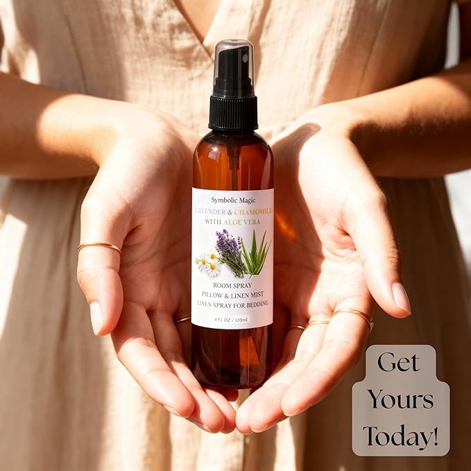 Symbolic Magic Lavender Essential Oil Room Spray - Linen Spray for Bedding, Sleep, Pillow, Bed, Aromatherapy Oils for Sleep and Pillows, Calming Mist with Chamomile and Aloe Vera