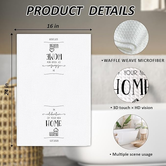1PC Housewarming Gifts for New House 2025 Kitchen Towels, in Celebration of Your New Home Hand Towels, Ideal Gifts for Homeowners Welcoming Decorative,Sweet Home