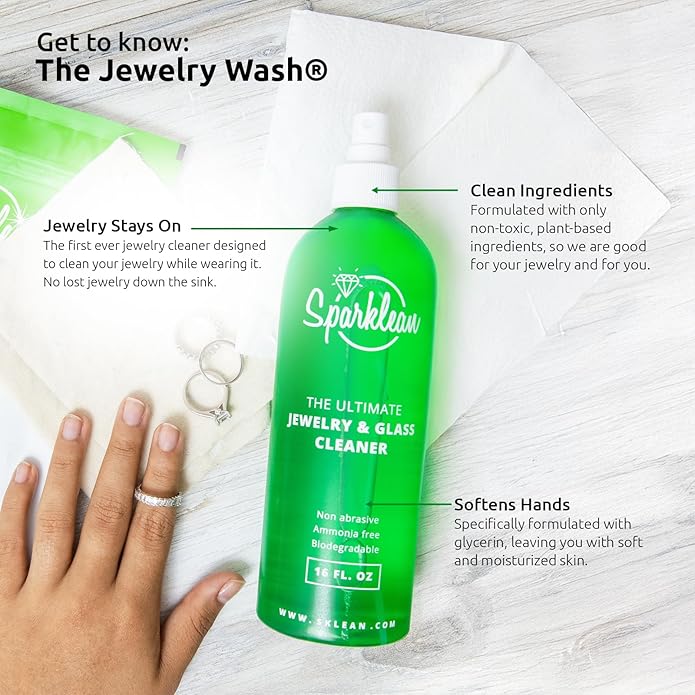 Jewelry Cleaner Solution | Premium Jewelry Cleaner for All Jewelry | Spray Natural Free of Toxins and Ammonia|Silver, Gold and Diamond Cleaner | & Anti Tarnish Spray for Jewelry