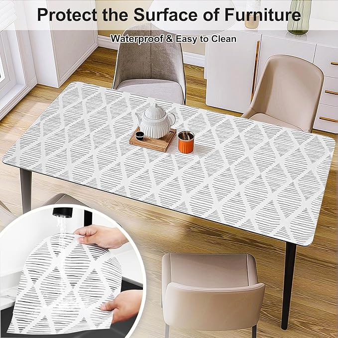 Drawer and Shelf Liner for Kitchen Cabinet,Non-Adhesive Cabinet Liner 24in x 30FT,Waterproof Shelf Paper Non-Slip Mats Cupboard Liner Contact Protect Dresser/Shelves/Table-Square Stripes