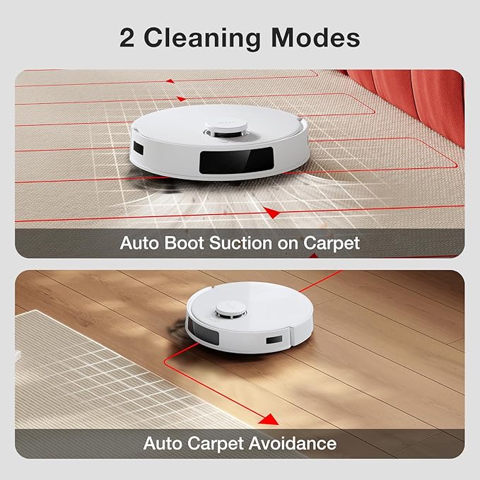 Yeedi C12 Plus Robot Vacuum and Mop, 8000Pa Strong Suction, 7-Week Dust Storage, Bagless Dust Bin, PureCyclone Tech, ZeroTangle Brush, White