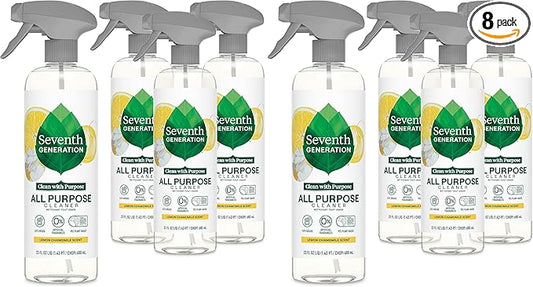Seventh Generation All Purpose Cleaning Spray Surface Cleaner Lemon Chamomile scent Cuts Grease 23 oz, Pack of 8