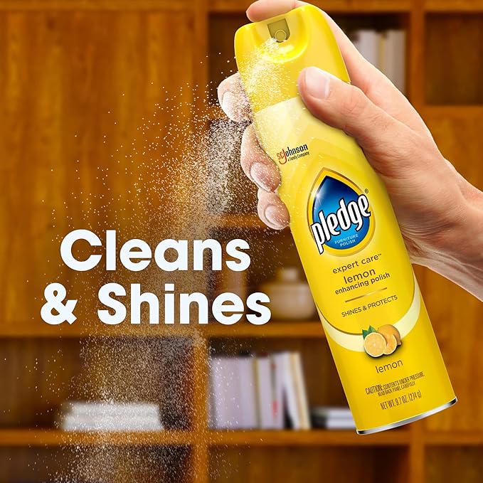 Pledge Enhancing Polish, Furniture & Wood Spray, Lemon Scent, 9.7oz