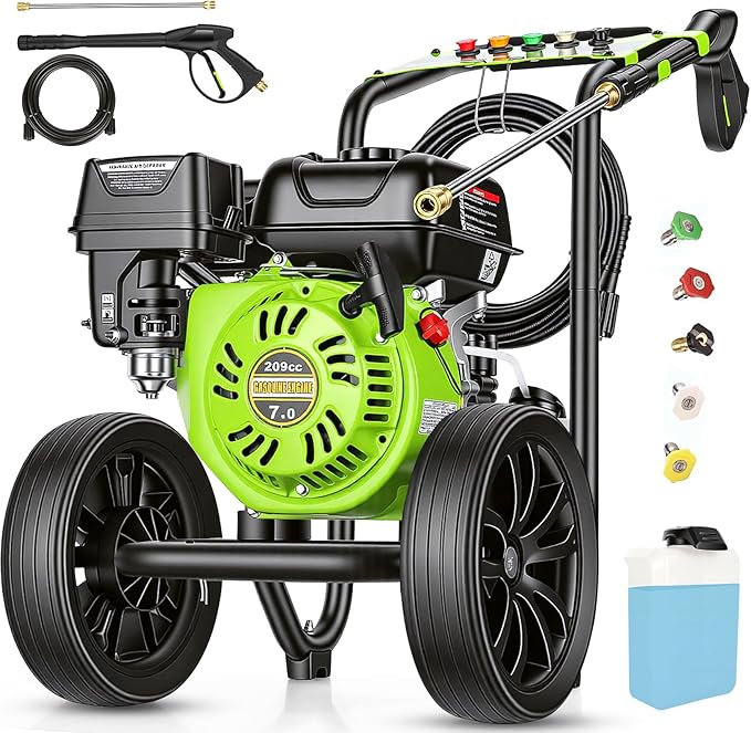 Gas Powered Pressure Washer 4200 PSI Gas Power Washer 4.0 GPM 209CC Commercial High Pressure Washer, with Spray Gun and Extension Wand, 5 Quick Connect Nozzles, Copper Pump,EPA/CARB/ETL