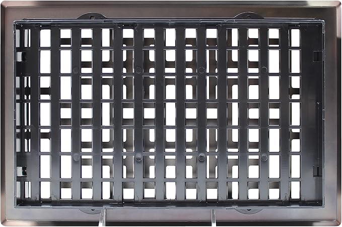 Decor Grates Metal Oriental Decorative Air Vent Cover 6x10 Floor Register – Adjustable Control Lever – AC Floor Vent Covers for Home Floor Vents – Fits 6 x 10 Inch Opening – Rubbed Bronze (AJH610-RB)