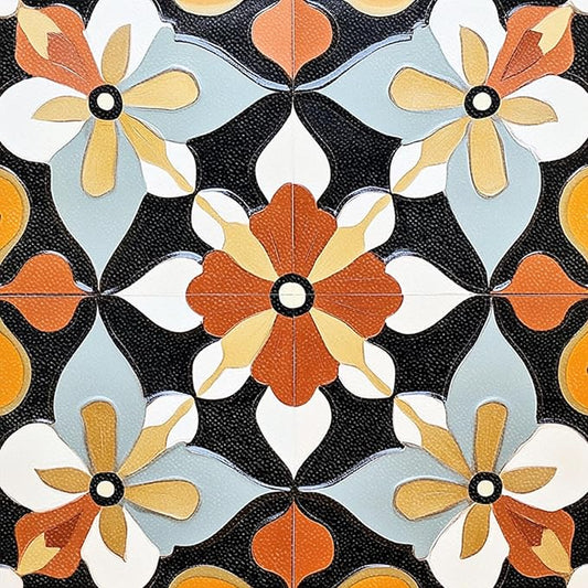 10PCS 12x12 Inch Retro Floral Pattern Peel and Stick Floor Tiles Removable Self Adhesive Vinyl Flooring Stickers for Kitchen Bathroom Living Room Entryway Home Decor