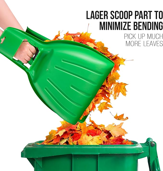 Superio Leaf Collector - 3 Pairs- Green Plastic Leaf Grabber Scoops, Gardening Hand Rake Tools for Lawn Cleaning