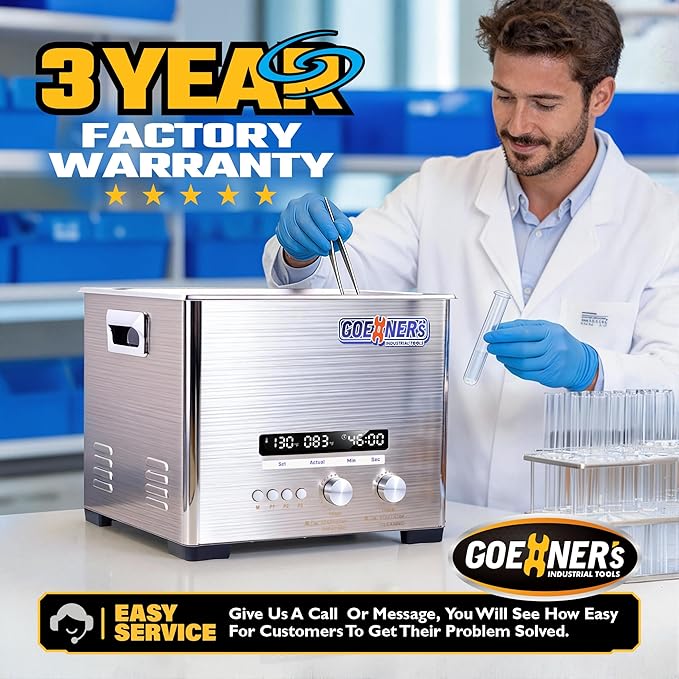 15L Professional Ultrasonic Cleaner Machine with Heater, 360W Ultra Sonic Cleaner with 3 Custom Memories, 99Min Timer & 176°F Temp, 40kHz Stainless Steel Ultrasonic Parts Cleaner for Carburetor, Lab