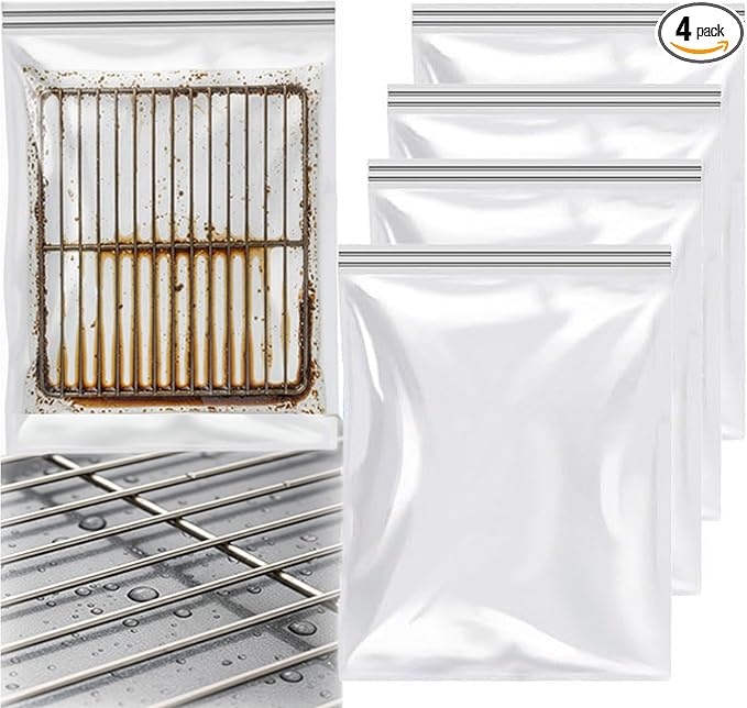 2026 Oven Rack Cleaning Bags, No Scrub Oven Rack Cleaner Bags, Reusable And Leak-Proof, Environmental Friendly, Suitable For Cleaning Of Various Sizes (4, 15.7 * 23.7IN)