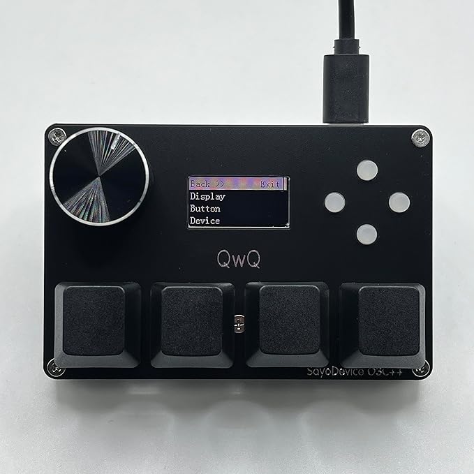 SayoDevice O3C++ OSU Keyboard Rapid Trigger Hall Switches Magnetic Linear Switches Keyboard with Knob and Screen,Copy Paste,Shotcut,Macro Hotswap Mini Keypad (Black)