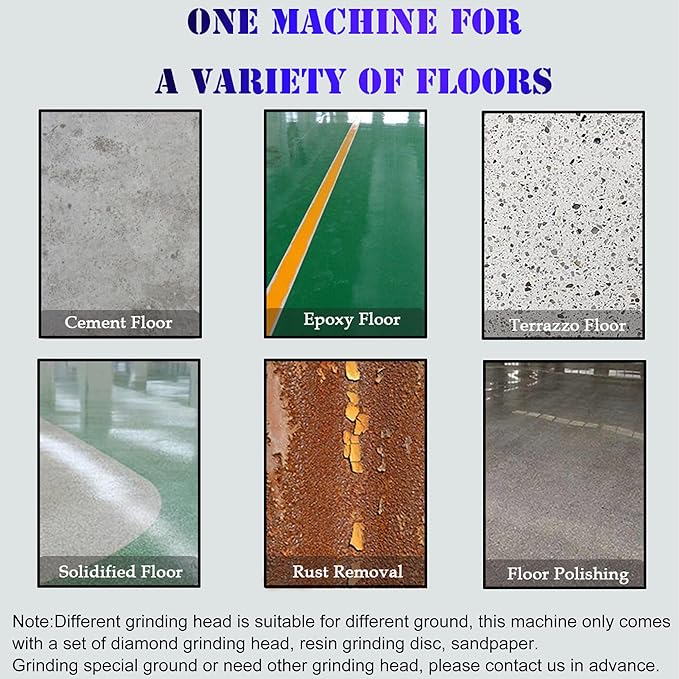 Cement Ground Grinder Epoxy Floor Grinding Machine Concrete Floor Polisher with 20L Vacuum Dust Collector Concrete Surface Grinder with Terrazzo Plate 220V