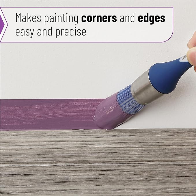 Bates- Trim Brush Set, 1" & 0.6", Blue and White Handle, Trim Paint Brush, Small Paint Brush, Trim Brushes for Painting, Small Brushes for Painting, Paint Brush for Trim, Paint Brushes for Walls