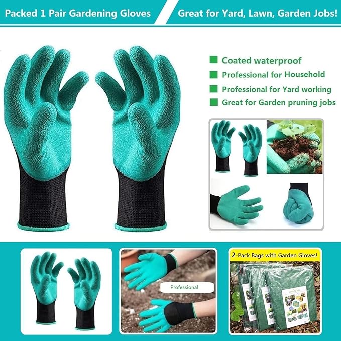 Professional 2-Pack 106 Gallon Big Lawn Garden Bags (D31,H31 inch) Large Yard Waste Bags with Gardening Gloves,Leaf Bag,Yard Debris Bags,Garden Trash Container,Lawn Grass Clippings,Weeds Bag 4 Handles