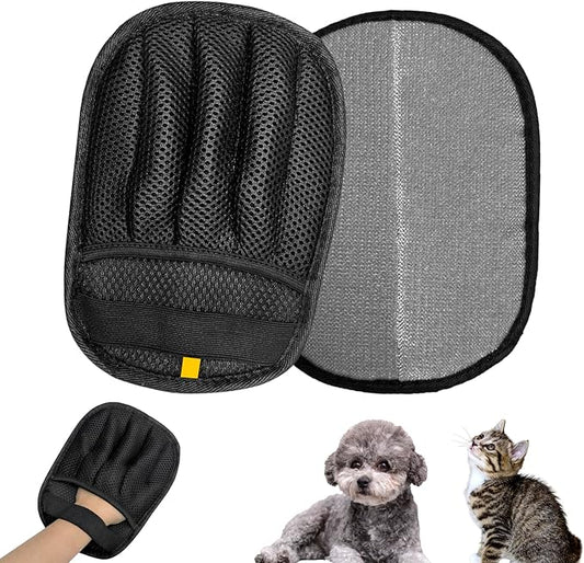 2 Pairs of pet Grooming Gloves, Suitable for Cats and Dogs. Five-Finger Static pet Grooming Gloves. Reusable pet Grooming Tools for Sofas, Clothes, pet beds and Carpets. (M)