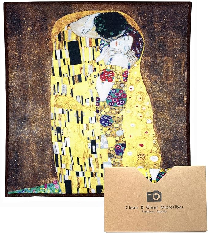 Large [4 Pack] Classic Art (The Kiss) - Ultra Premium Quality Microfiber Cleaning Cloths (Best for Camera Lens, Glasses, Screens, and All Lens.), Microfiber Cloth