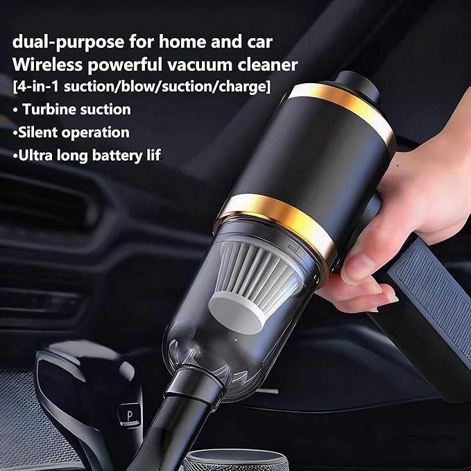Car Vacuum Portable Cordless,Car Vacuum Cleaner high Power, Home Handheld Vacuum 30Mins with Battery,Orange Portable Vacuum Cordless 5000mAh,15000Pa Strong Suction.(Orange)