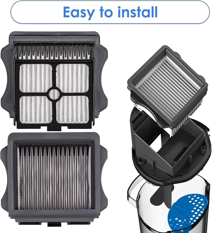 (5 Pack) HEPA Filters Compatible With Tineco iFloor 3/ Floor One S3/ One S5/ One S5 Pro 2, Wet Dry Vacuum Cleaner Filter, Replacement Parts 5 Filters (Note: Not applicable to Floor ONE S5 Combo)
