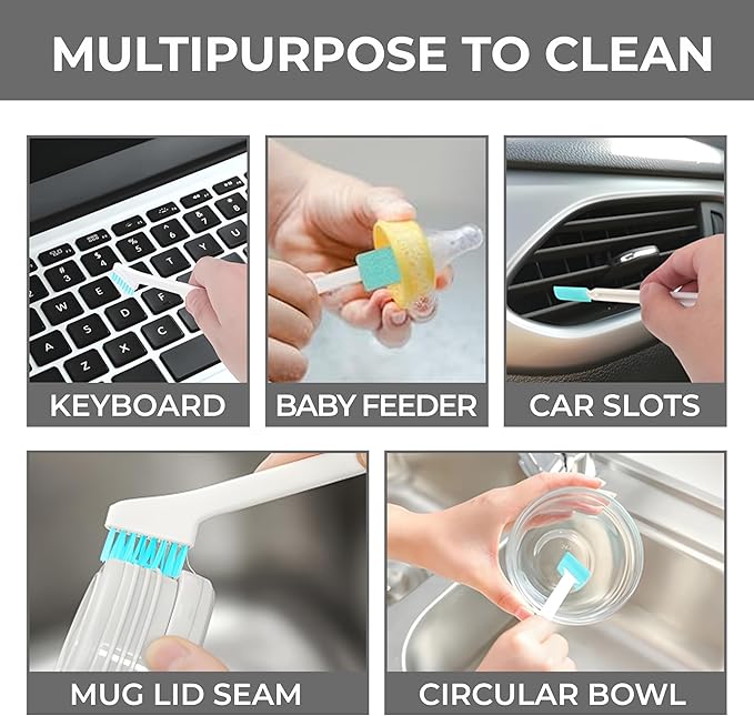 10 PCS Ice Machine Cleaner Brush Sets - Ice Maker Cleaning Tools - 2 PCS Straw Cleaner Brush & Machine Cleaner, 8 PCS Crevice Tools, Essential Kit for Maintenance & Dry Ice Cleaning