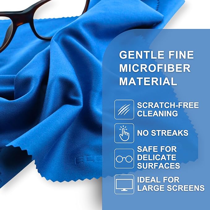 Eco-Fused Microfiber Cleaning Cloth - 12x12 Inch Microfiber Cloth - Pack of 20 Large Cleaning Cloths - Microfiber Cleaning Cloth for Electronics and Monitors