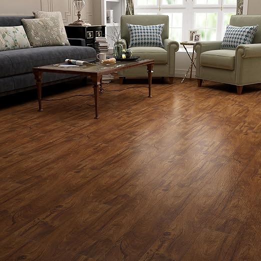 Yenhome Rustic Peel and Stick Vinyl Flooring Tiles Vinyl Wood Square 12"X12" Peel and Stick Floor Tile Waterproof Bathroom Kitchen Flooring Self Adhesive Laminate Flooring Dark Brown (3 Plank, 3sq.Ft)