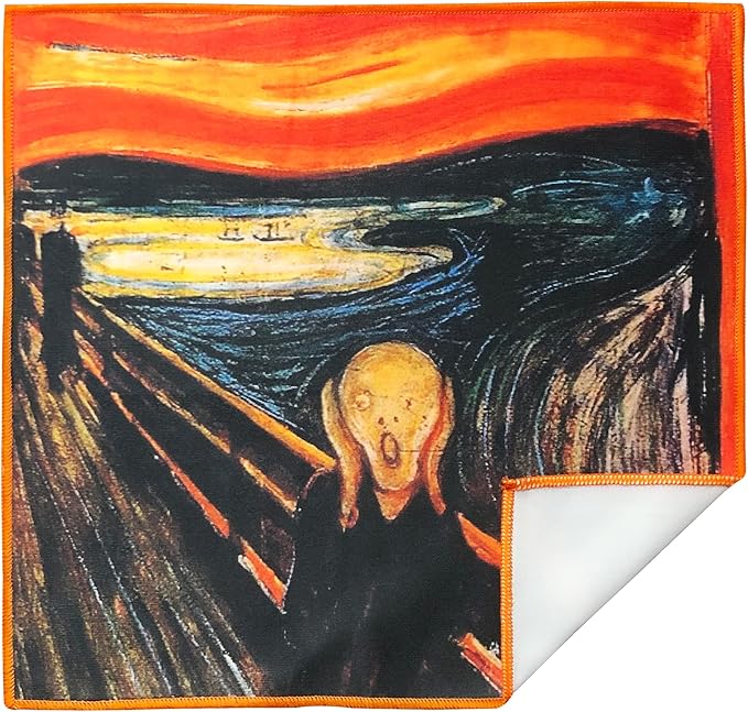 Large [4 Pack] Classic Art (The Scream) - Ultra Premium Quality Microfiber Cleaning Cloths (Best for Camera Lens, Glasses, Screens, and All Lens.), Microfiber Cloth