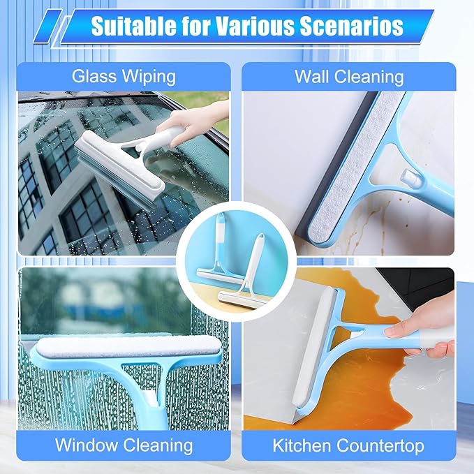 3 in 1 Window Cleaning Scraper,3 in 1 Spray Squeegee,Window Squeegee with Spray,Windows Squeegee Cleaner Tool with SprayBottle,All-Purpose Shower Glass,Mirrors,Car,Home Window Cleaner Tool(White)