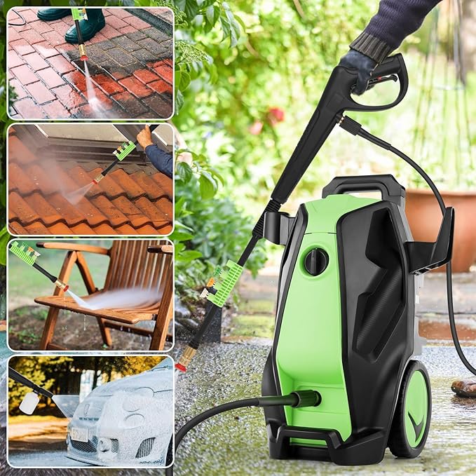 Pressure Washer,MAX 5000 PSI Electric Power Washer, 2000W 4.0 GPM High Pressure Washer, Professional Washer Cleaner, with 4 Nozzles, Soap Bottle and Hose Reel, Best for Cleaning Cars Patio Garden