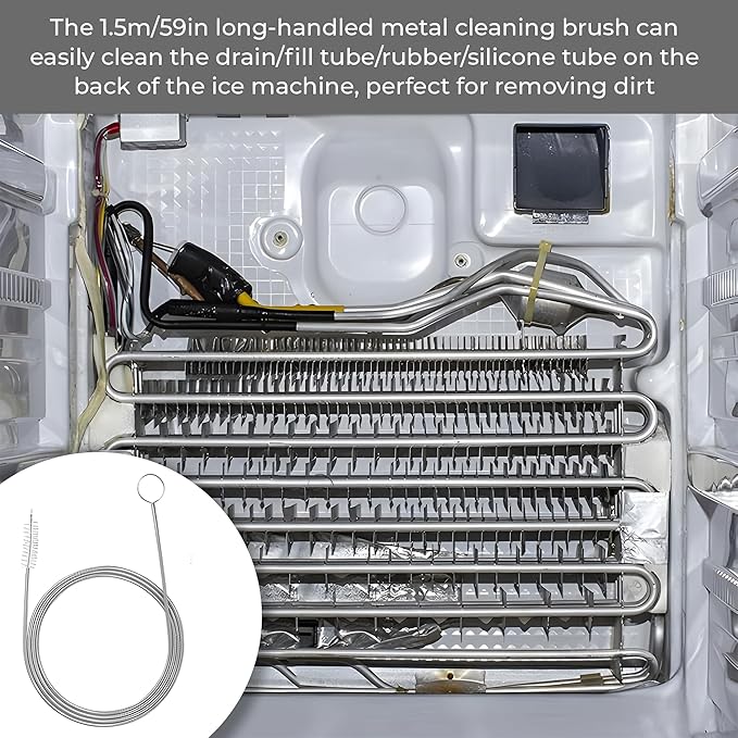 10 PCS Ice Machine Cleaner Brush Sets - Ice Maker Cleaning Tools - 2 PCS Straw Cleaner Brush & Machine Cleaner, 8 PCS Crevice Tools, Essential Kit for Maintenance & Dry Ice Cleaning