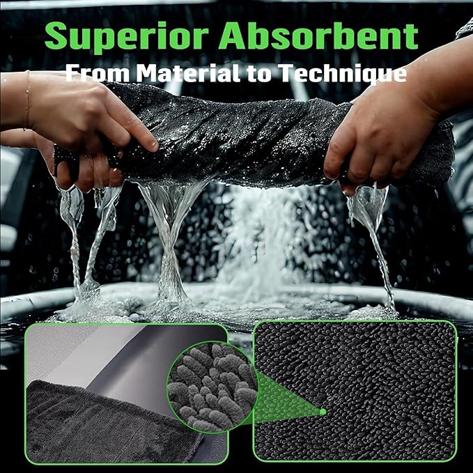Bath Wipes Shower Cleaning Cloths, Premium Car Drying Towel | Ultra Absorbent Twisted-Loop Design| Microfiber Towel for Car, Shower Cabin, Household