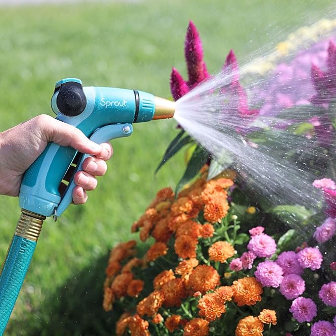 Sprout 65110-AMZ Metal Front Trigger Adjustable Nozzle and QuickConnect Product Adapter Amazon Bundle, Gooseberry Green