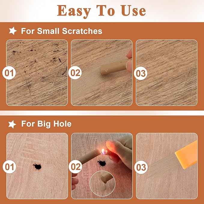 32PCS Furniture Repair Kit, Colorful Wood Filler Stick Floor Scratch Kits, Wooden Repair Wax Sticks for Repairing Scratches