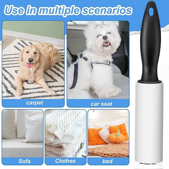 Zhehao 60 Pack Mini Lint Roller Bulk Small Lint Remover Travel Size Portable Brushes Sticky Roller for Clothes Pet Hair Furniture Couch Carpet Car Seats Bedding
