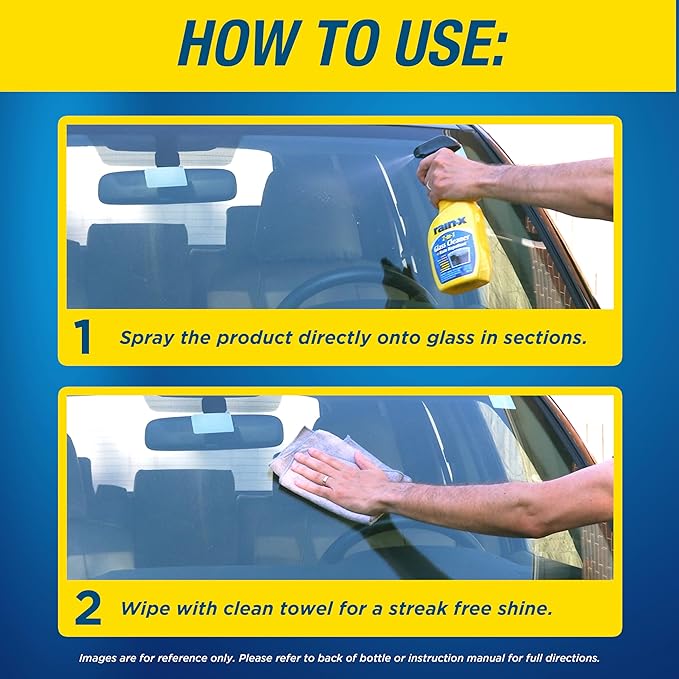 Rain-X 5071268-2 2-in-1 Glass Cleaner and Rain Repellant, 23 oz. (Pack of 2) - Provides a Streak-Free Clean for Automotive Glass While Preventing Sleet, Snow, Ice, and Road Spray Build Up