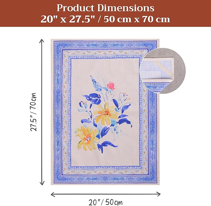 Maison d'Hermine Kitchen Towels Set of 3 100% Cotton 27.50" x 20" Reusable Cloth Tea Dish Towels Absorbent with Hanging Loop for Kitchen, Home, Dining, Cocktail Parties Spring/Summer (Girassol)