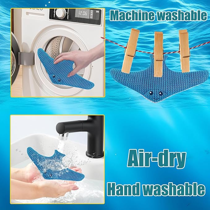 Hot Tub Descaler - Big Flying Fish Floating Hot Tub Sponge, Reusable Descaling Sponge, Keeps Water Clean, Spa and Pool Tub Descaling - Essential Hot Tub Accessories for Adults