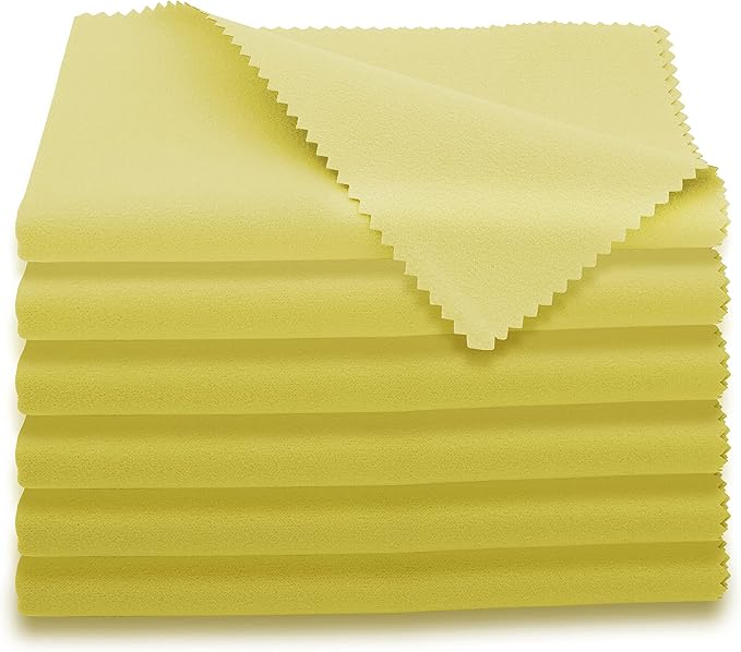AAwipes Trumpet Cleaning Cloths Microfiber 12"x12" (6-Pack, Yellow) Plush Polishing Cloths for Musical Instruments Cleaning Cloths for Guitar Violin Piano Clarinet Sax Universal (HCIS-1212-Y)