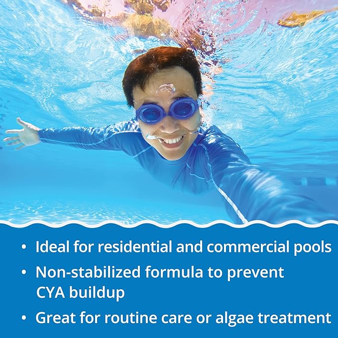 In The Swim Chlorine and Shock Bundle for Sanitizing Swimming Pools – Includes 48 Pound Bucket of 5-in-1 Super Multi-Tablets and 24 x 1 Pound Bags of 68% Cal-Hypo Pool Shock
