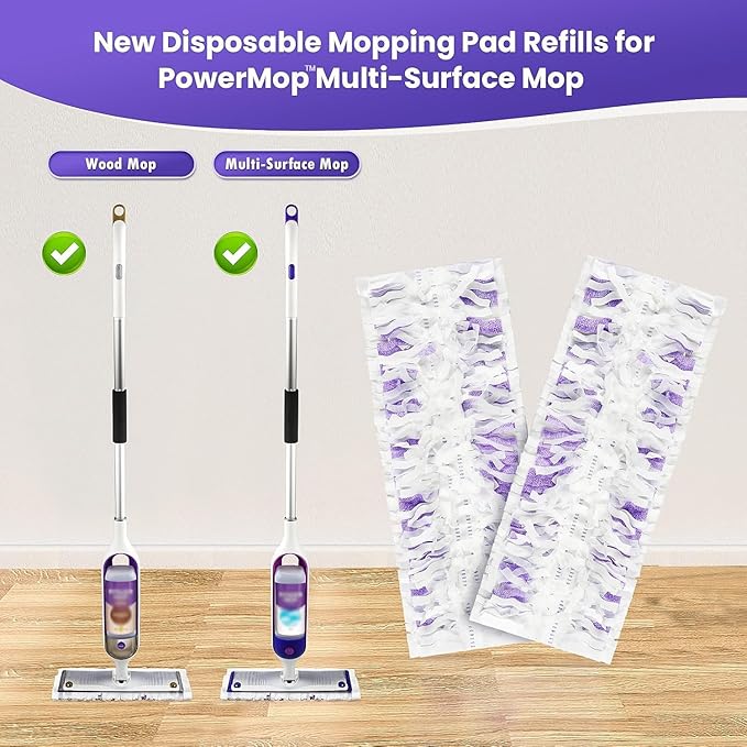 15 Pack Power Mop™ Pad Refills for Swiffer® PowerMop™ Multi-Surface Mop, Powermop™ Multi-Surface Mop Pad Replacement Kit