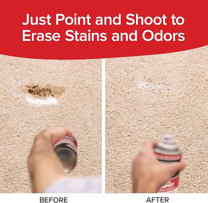 Horsepower Bull Shot Carpet Spot & Stain Remover, AS SEEN ON TV, Made In USA, Just Point & Spray, Stain-Lifting Foam-Action, Pet Stains & Odors, Coffee, Soda, Wine, Grease, New & Old Stains & More