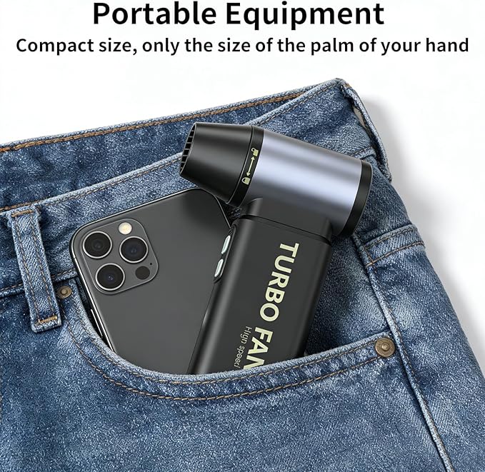 Compressed Air Duster-100000RPM Electric Air Duster for PC&Keyboard Cleaning，4-Speed Cordless Turbo Fan Rechargeable Reusable Compressed Air Blaster, Air Bed, Outdoors, Home