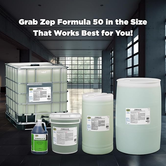 Zep Formula 50 Cleaner and Degreaser - 55 Gallon (1 Drum) 85985 - All-Purpose, Heavy-Duty, Use on Floors, Walls, Unpainted Metal Surfaces, Engines, Grills, Ovens and Fans