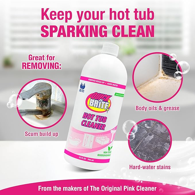 Quick 'n Brite Heavy Duty Hot Tub Cleaner - Non-abrasive Cleaning Gel, 32 oz. (Packaging May Vary)