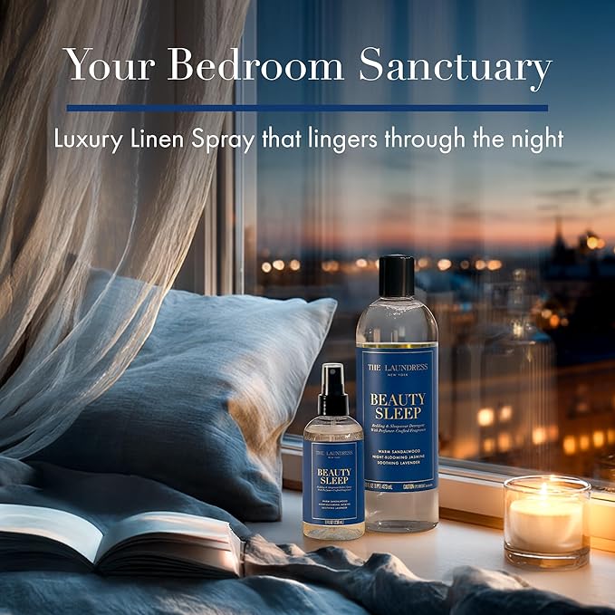 The Laundress Beauty Sleep Fabric-Spray, Wrinkle Release & Pillow Spray, Fabric Refresher, Upholstery and Linen Spray, Tranquil Comforting Inspired Scent, 8 Fl Oz, (Pack of 2)