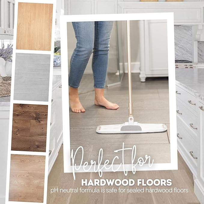 Quick Shine Hardwood Floor Luster-Polish 64oz | Plant-Derived w/Carnauba | Safer Choice, No PFAS, pH Neutral | Ready to Use Formula w/Anti-Slip Technology | Simply Squirt & Spread | Made in USA