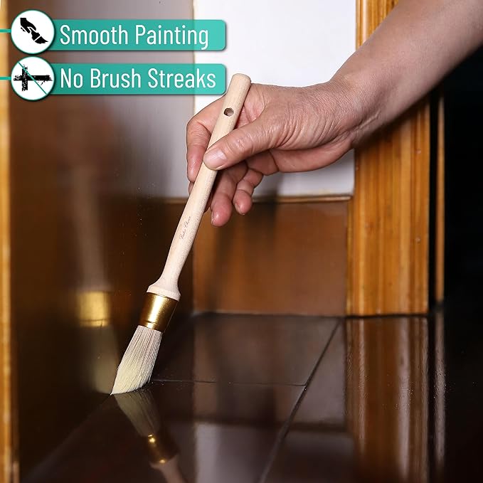 Bates Trim Brush, 0.75-Inch, Wood Handle Paint Brush, Small Brushes for Painting, Paint Brushes for Walls