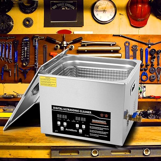 Ultrasonic Cleaning Machine 15L Digital Ultrasonic Parts Cleaner with Timer 40kHz SUS 304 Stainless Steel Lab Sonic Cleaner for Professional Tools,Metal Parts,Jewelry,Eyeglasses